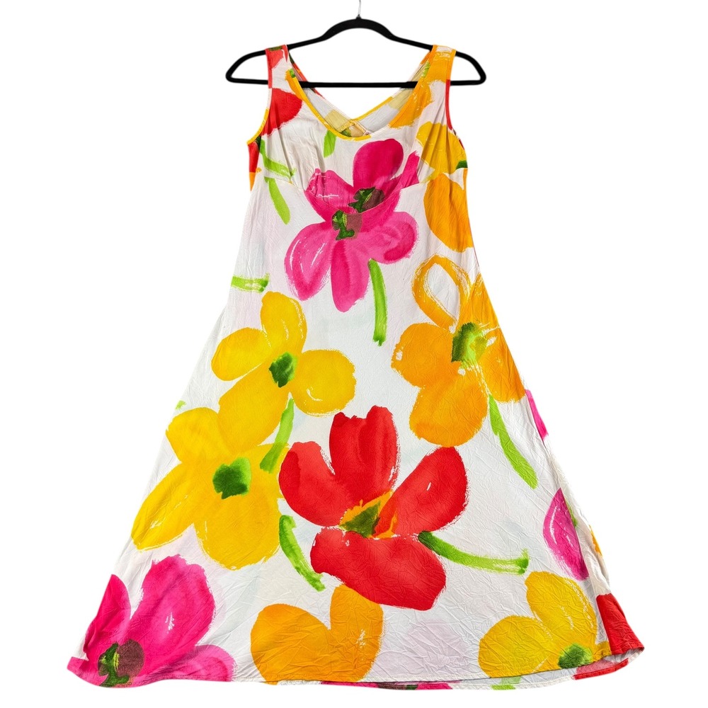 Hula Moon‎ by Jams World Floral Mini Dress Tropical Beachy XS Made in Hawaii